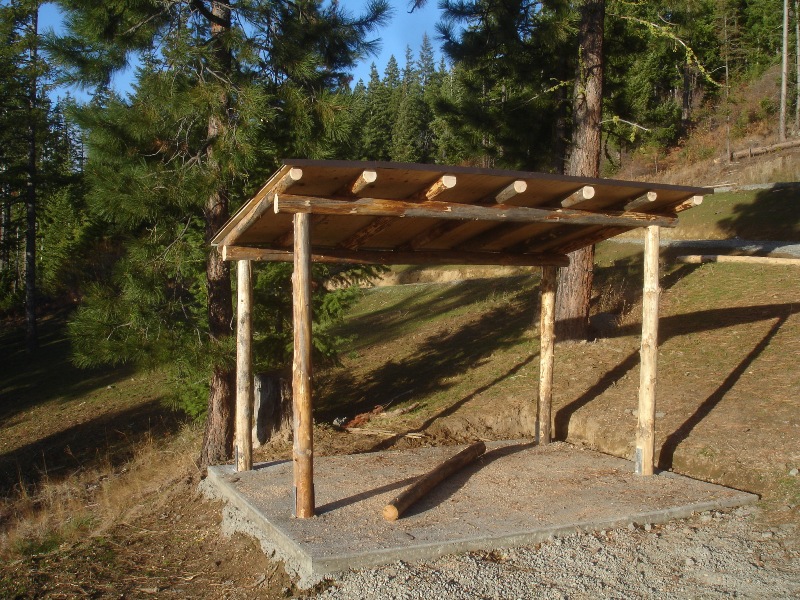 The log woodshed... made from Craig Land Timber...